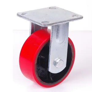 600KG 6 inch Industrial Fixed Casters Zinc Steel, Poly Wheels