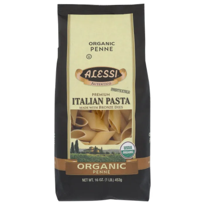 Alessi - Organic Penne Pasta, 16 Oz - Pack of 6