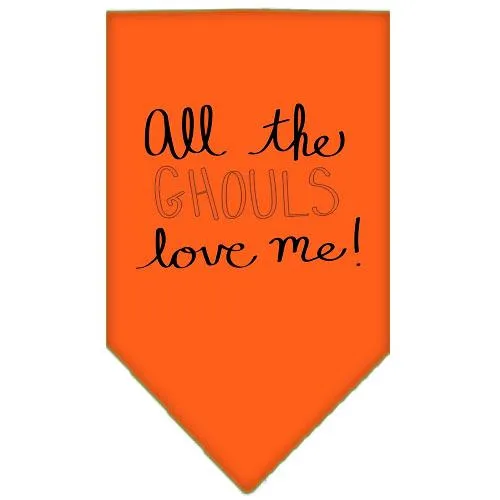 All The Ghouls Screen Print Bandana Orange Small