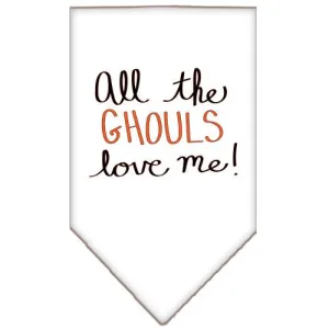 All The Ghouls Screen Print Bandana White Large