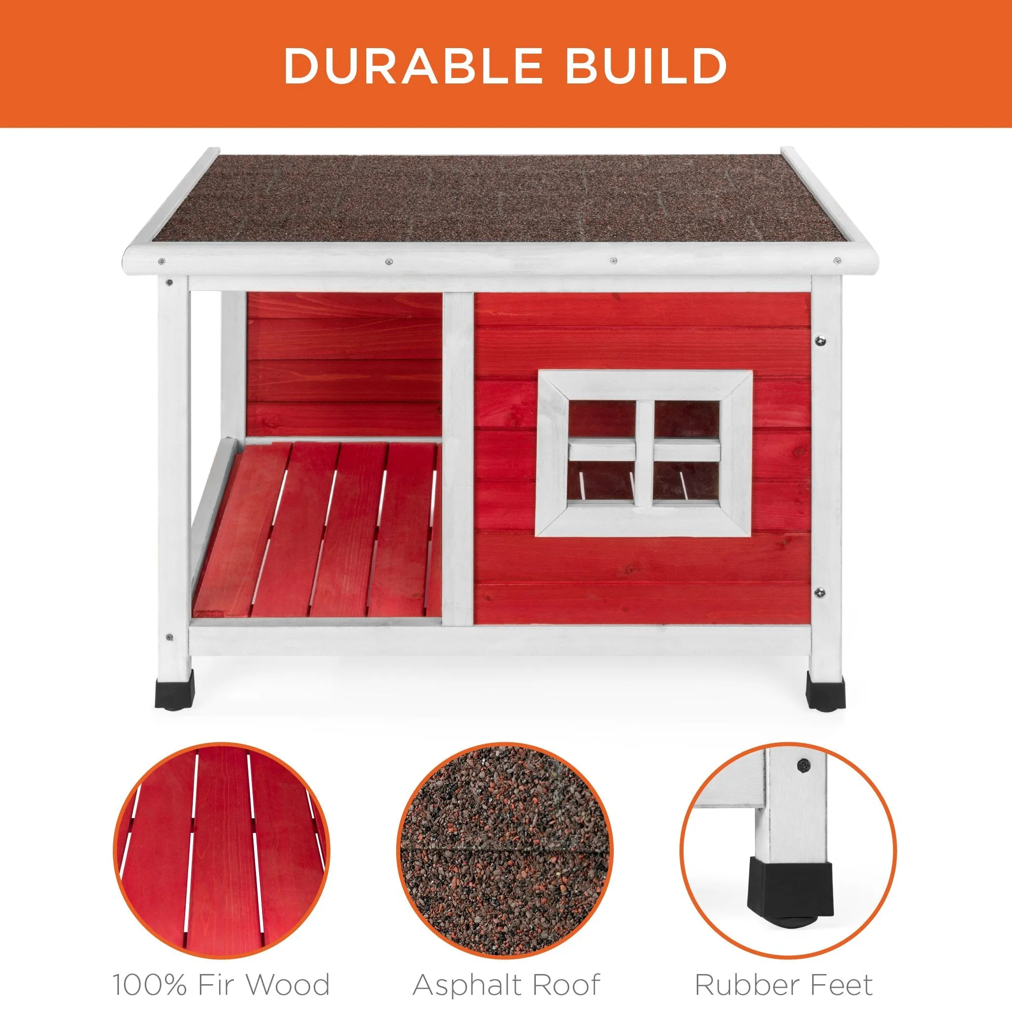 All-Weather Pet House w/Divider, Lid Roof