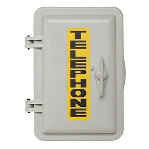 Allen Tel GB80H Enclosure, Non-Metallic, Weather Resistant, TELEPHONE Logo