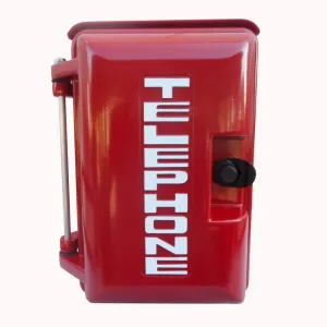 Allen Tel GB90H-02 Red Outdoor Phone Enclosure with TELEPHONE Logo for GB259 & GB59 Series Telephones