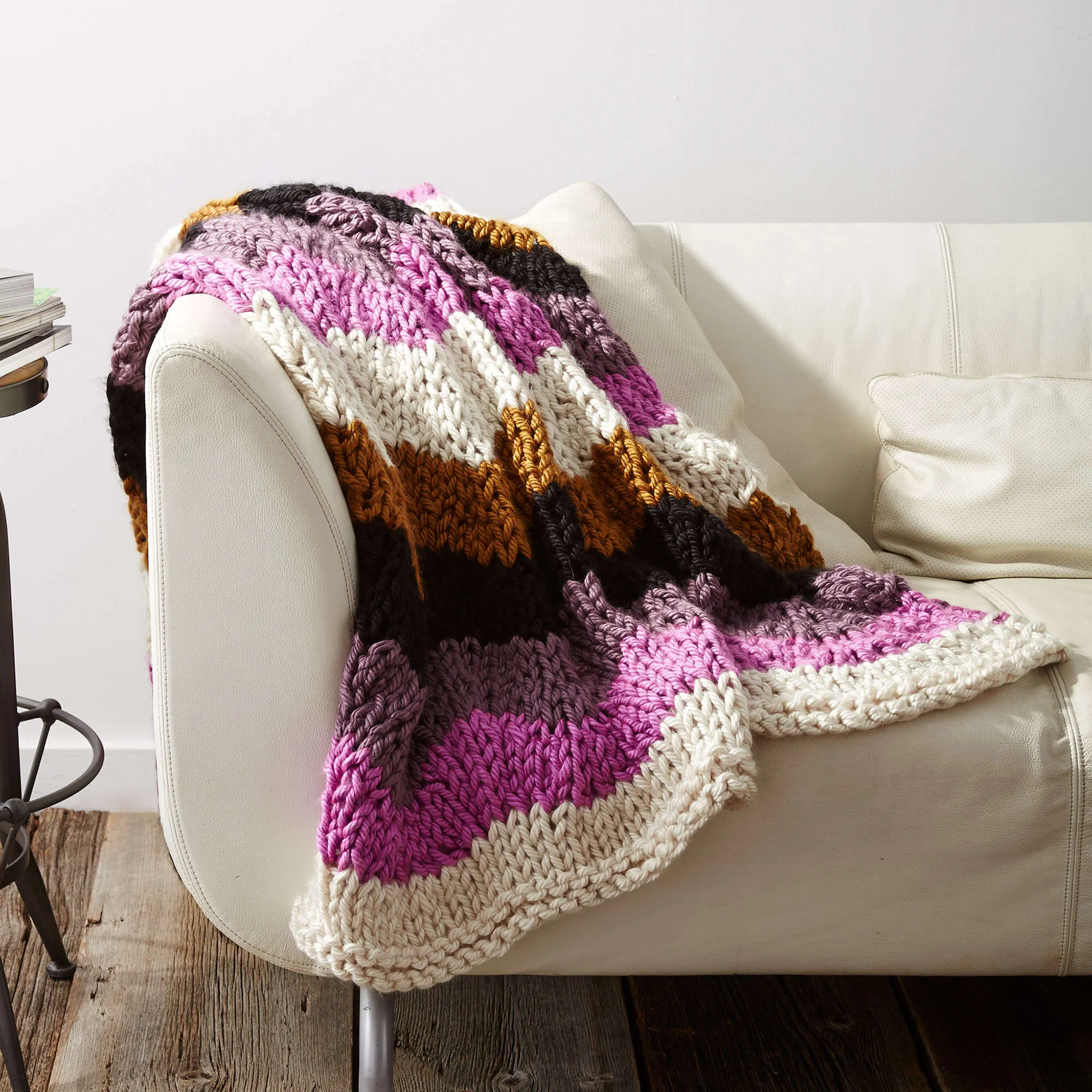 Bernat Knit Big Waves Throw