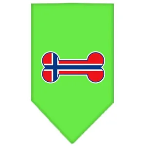 Bone Flag Norway  Screen Print Bandana Lime Green Large