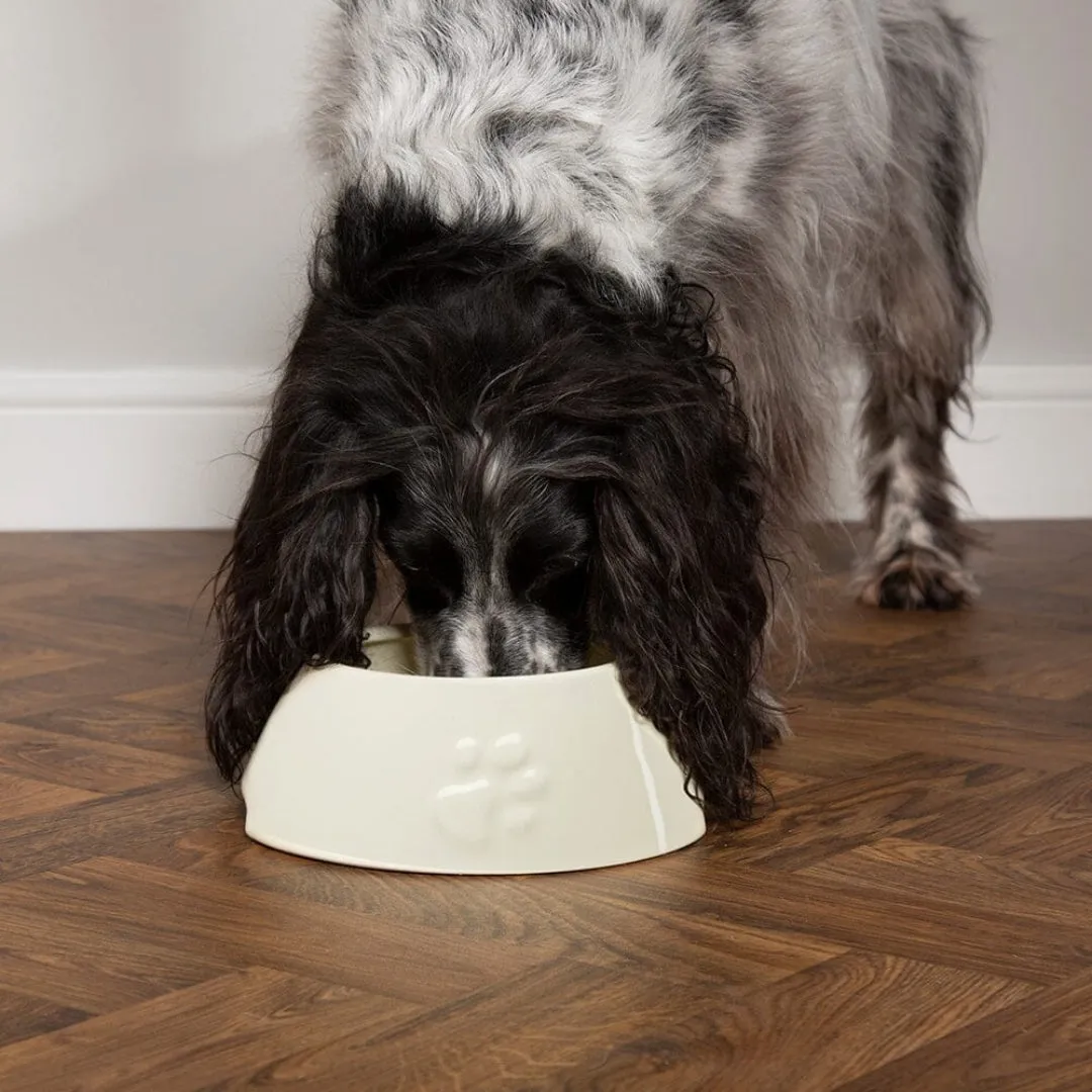 Classic 2 Piece Long Eared Dog Food & Water Bowl - Cream