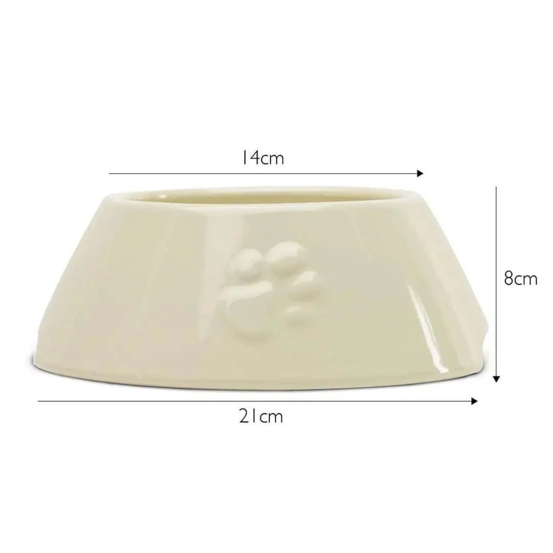 Classic 2 Piece Long Eared Dog Food & Water Bowl - Cream