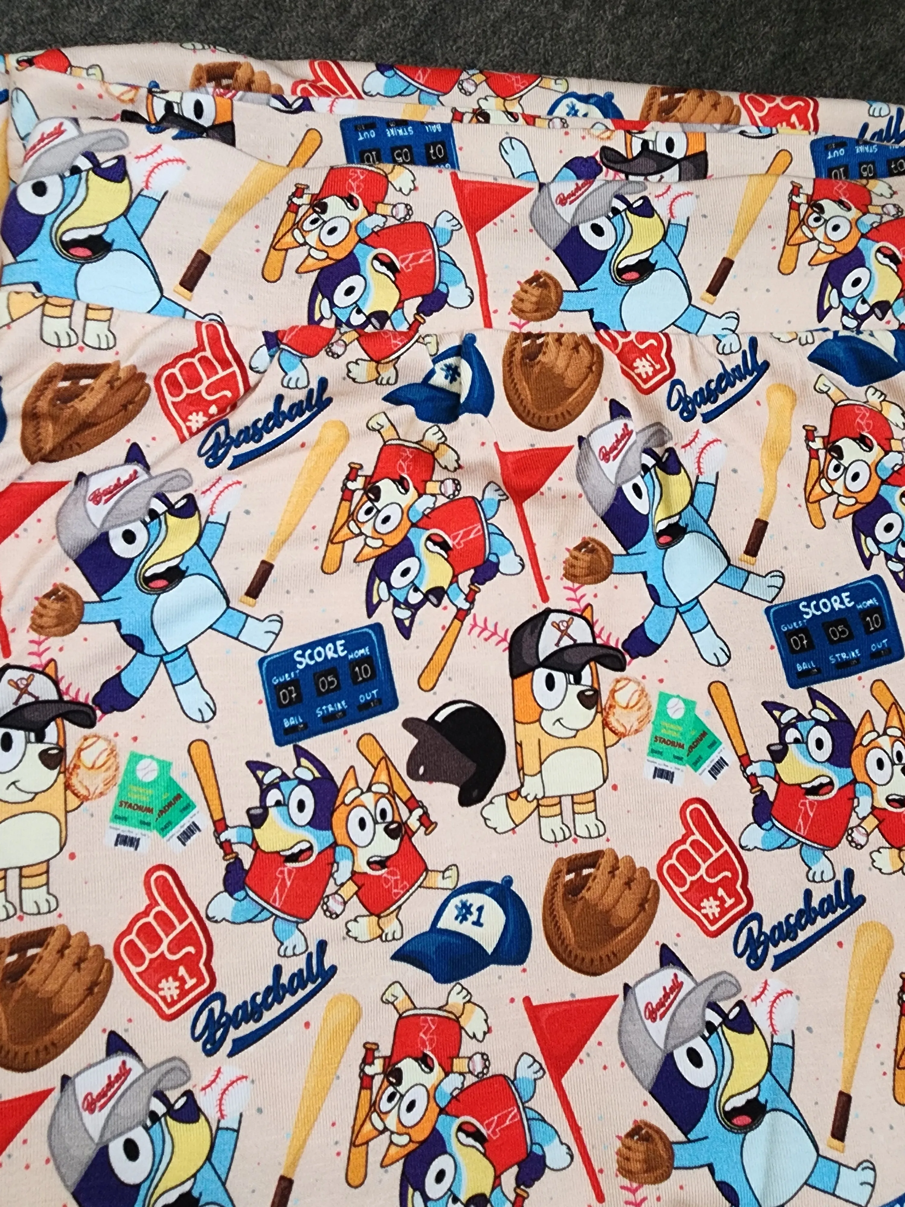 CP Bluey, Bingo, Mum and Dad Spring Fever Baseball Baby Blanket