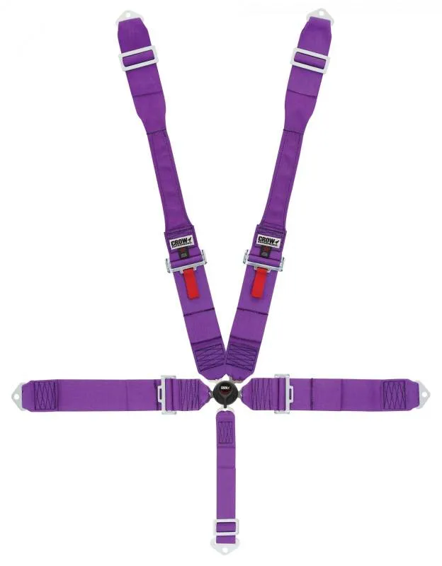 Crow 5-Way 3" Kam Lock w/ Dog Bone Harness & Black Hardware - Purple