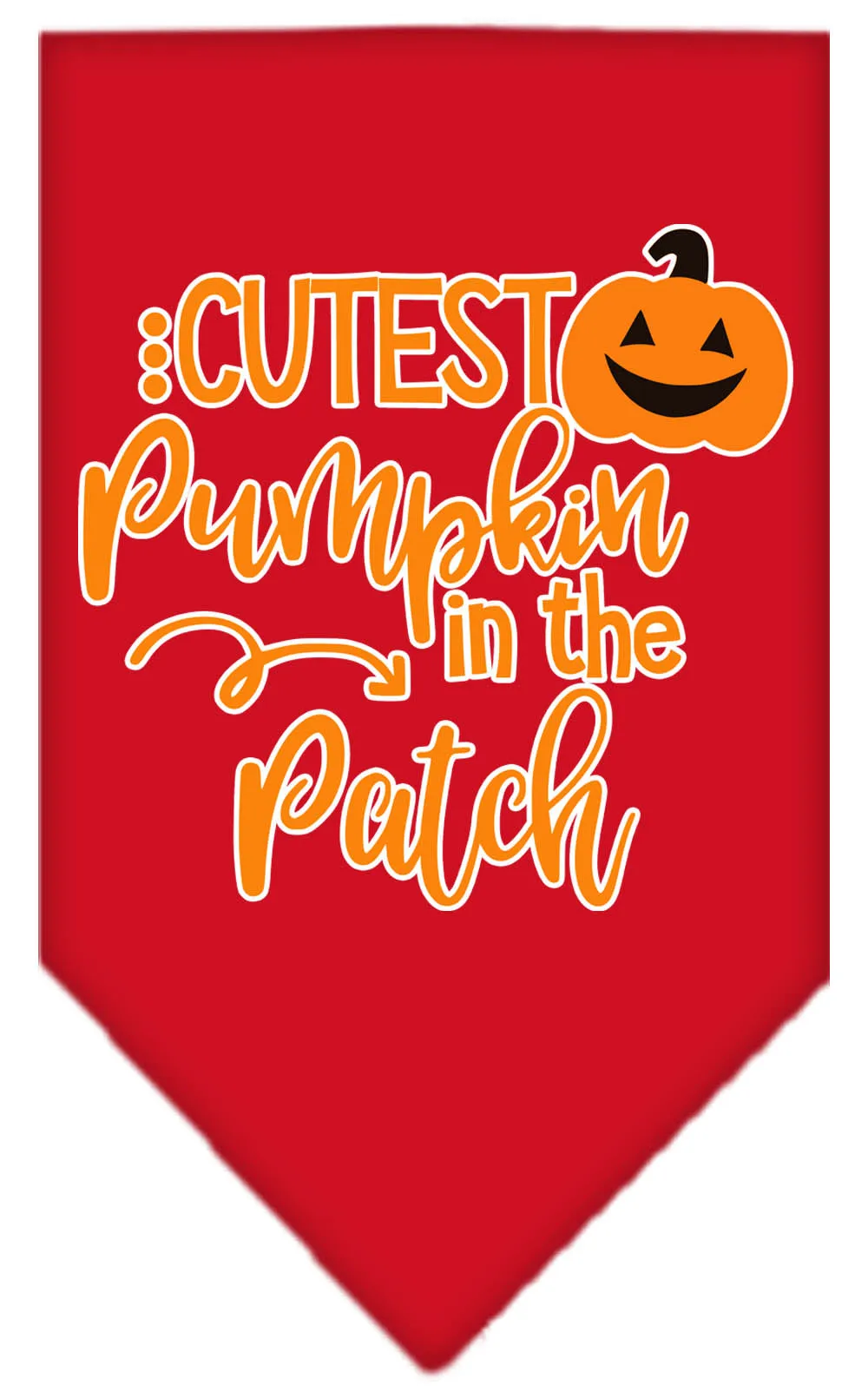 Cutest Pumpkin In The Patch Screen Print Bandana Red Large