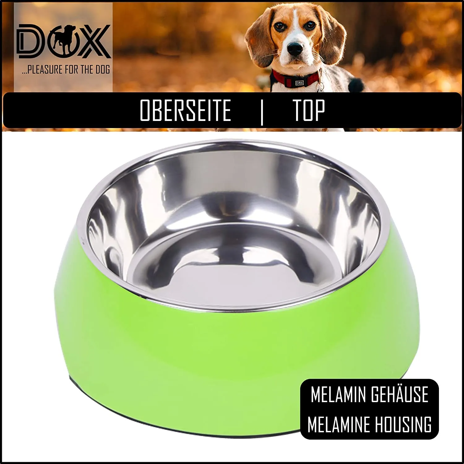 Dog Feeding Bowl - Non Slip And Dishwasher Safe Melamine Base With Removable