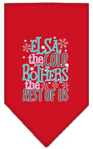 Elsa, The Cold Screen Print Bandana Red Large