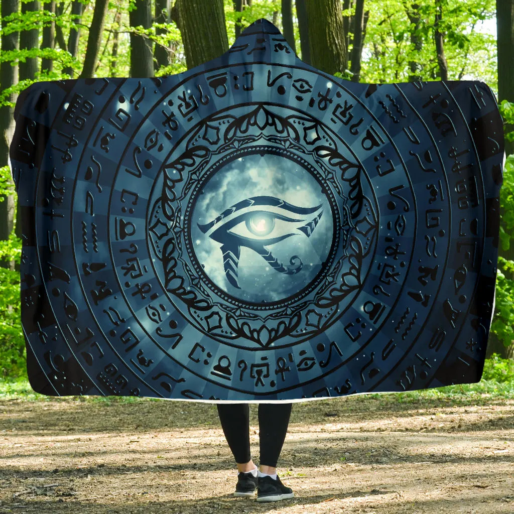 Eye of Horus Mandala - Blue | Hooded Blanket | Mandalazed