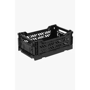 Foldable Storage Bins,Plastic Crate for Storage,Collapsible Crate,Utility Stackable Box Small Black