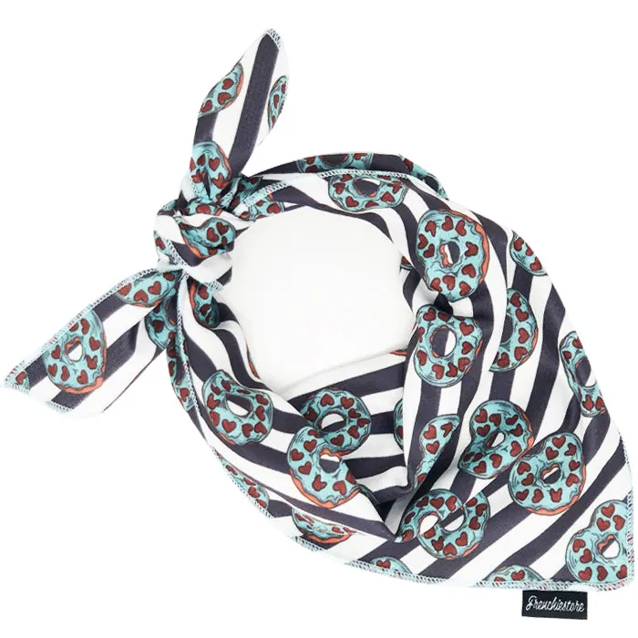 Frenchiestore Dog Cooling Bandana |  Frenchie Love in Teal