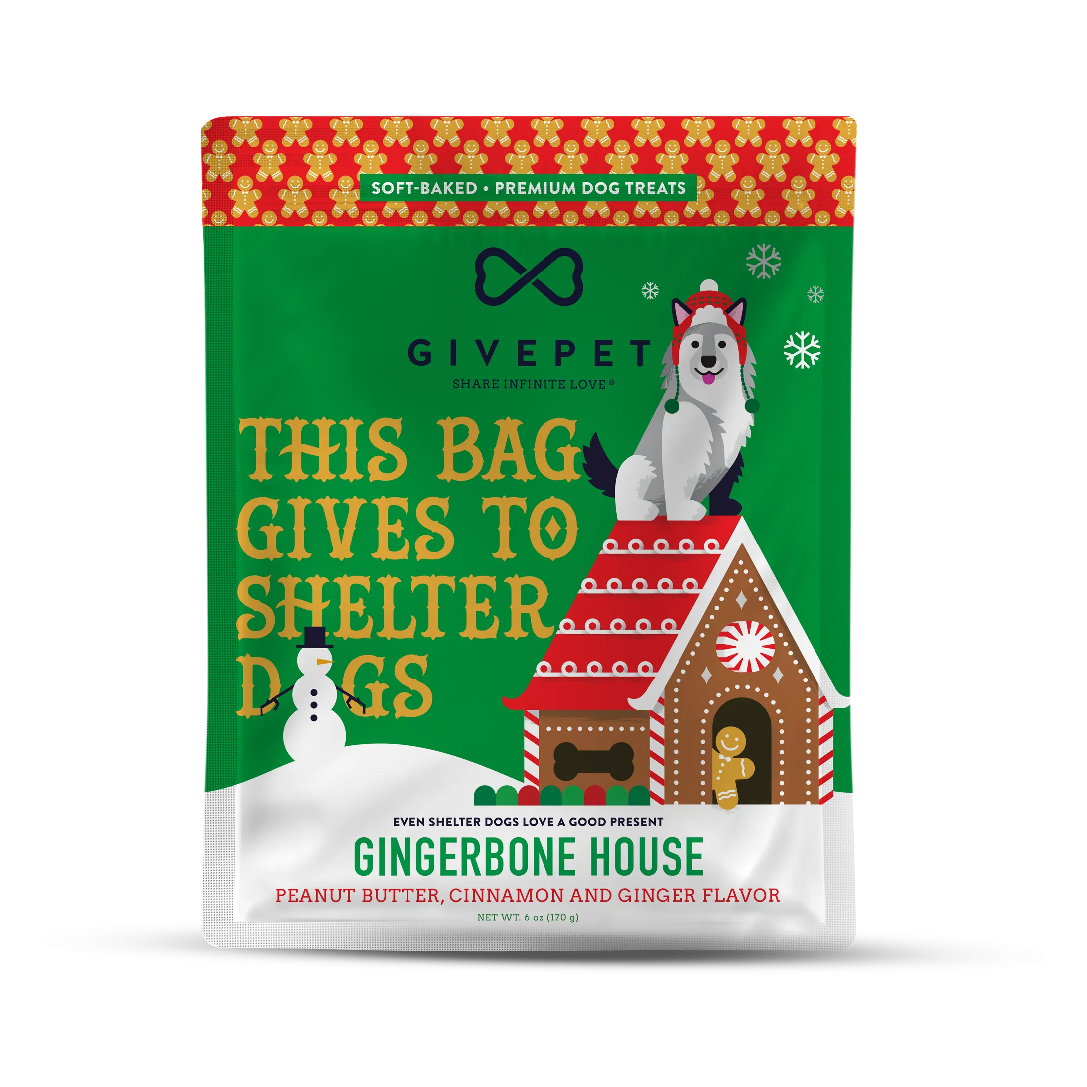 Givepet Gingerbone House PB, Cinnamon & Ginger 6 oz