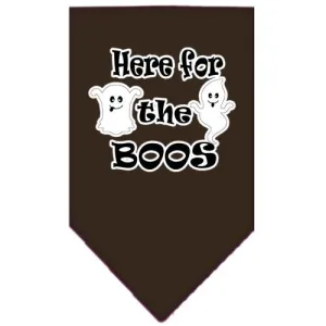 Here For The Boos Screen Print Bandana Brown Small