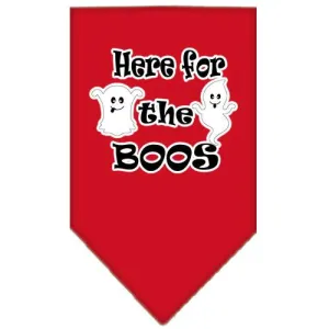 Here For The Boos Screen Print Bandana Red Small