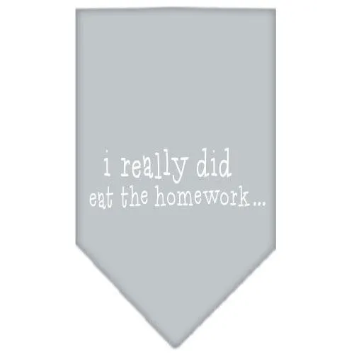 I really did eat the Homework Screen Print Bandana Grey Small