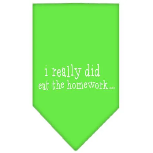 I really did eat the Homework Screen Print Bandana Lime Green Large