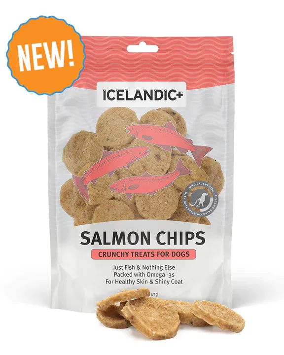 Icelandic  Salmon Fish Chips Dog Treats 2.5oz