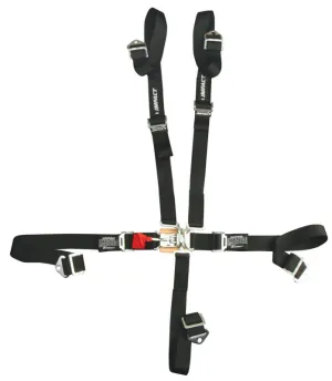 Impact Sportsman Series 5-Point Latch & Link Restraints - 2" - Pull Down Adjust - Bolt-In - Black