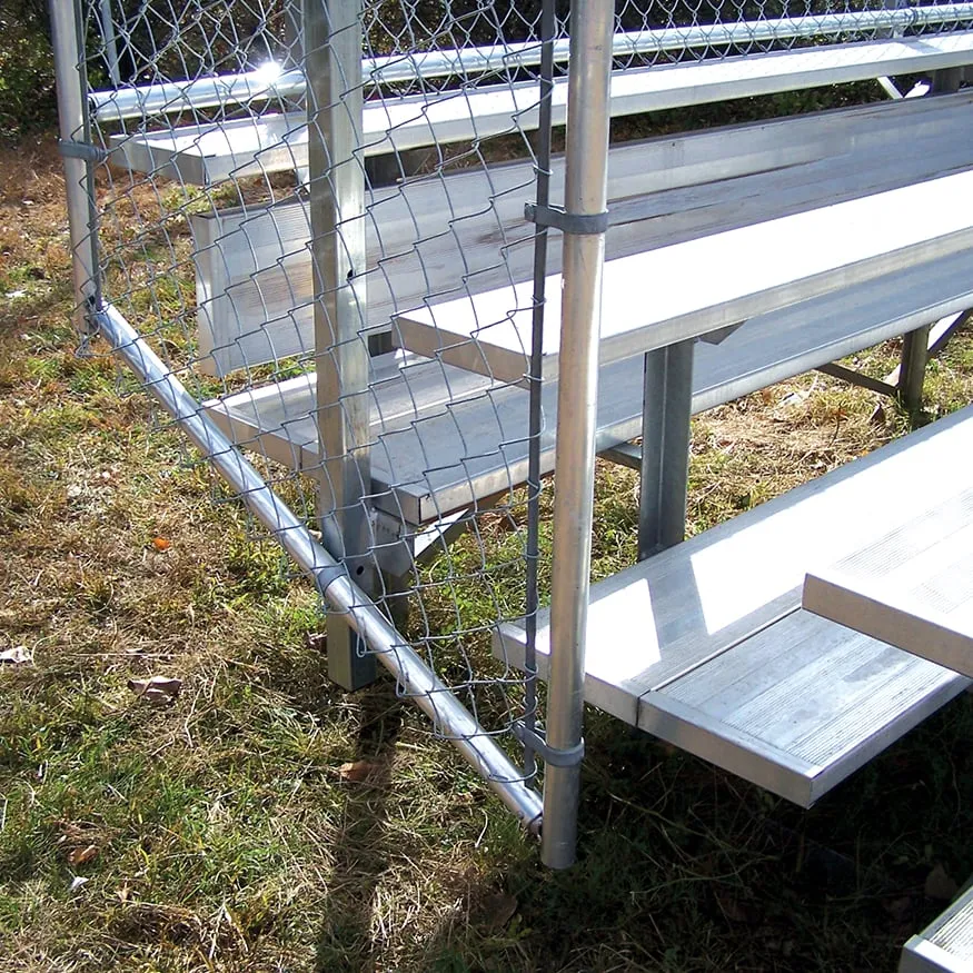 Jaypro Bleacher - 15 ft. (5 Row - Single Foot Plank with Chain Link Rail) - Enclosed