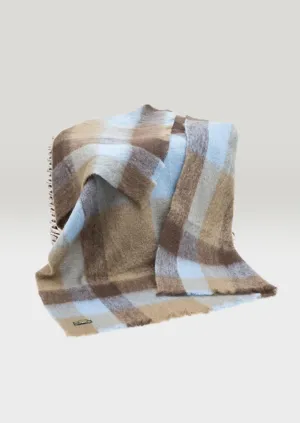 John Hanly Mohair Throw | Blue Brown