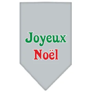 Joyeux Noel Screen Print Bandana Grey Large