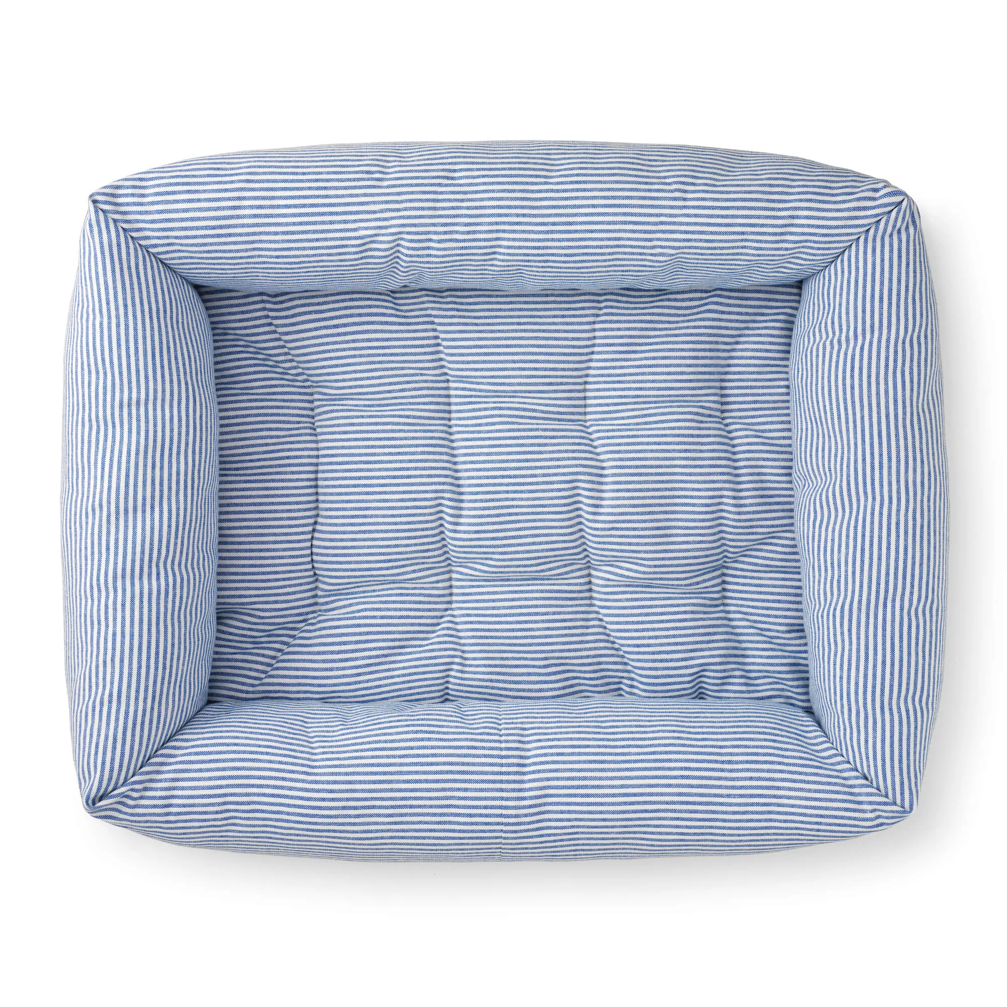 Lake Blue Stripe Bolster Dog Bed