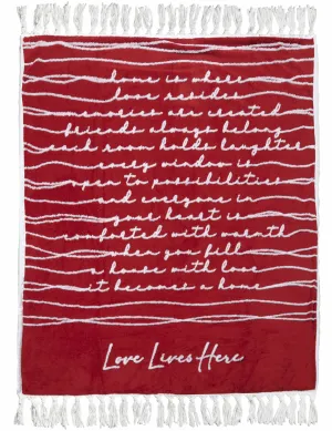 Love Lives Here - 50" x 60" Inspirational Plush Blanket