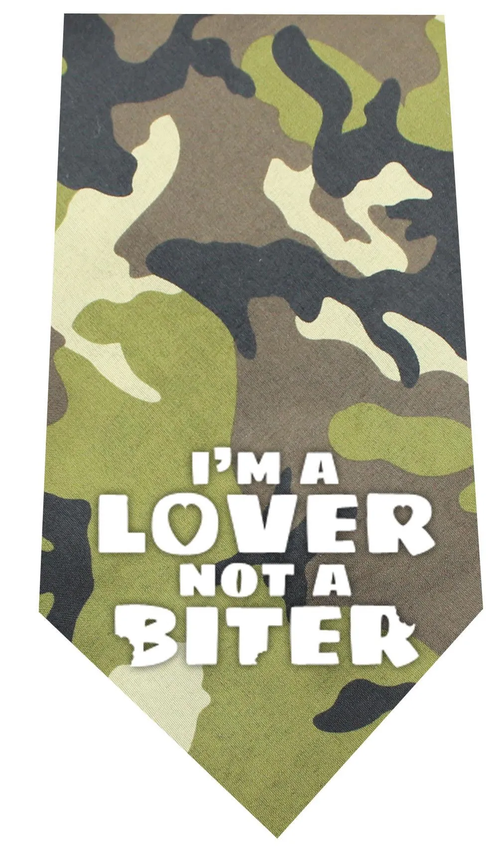 Love not a Biter Screen Print Bandana Green Camo