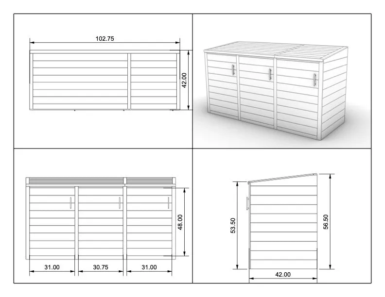 Mahogany Trash Enclosure