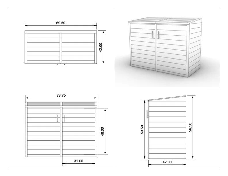 Mahogany Trash Enclosure