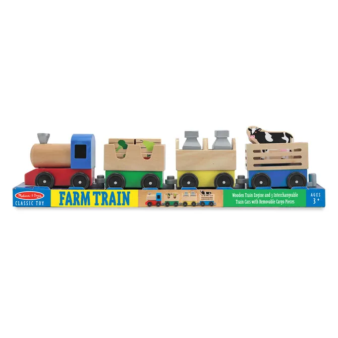 Melissa & Doug Wooden Farm Train Toy Set