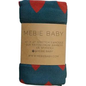 Navy   Red Hearts Bamboo Stretch Swaddle