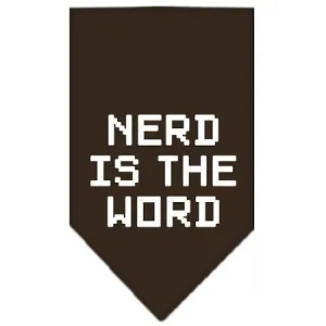 Nerd is the Word Screen Print Bandana Cocoa Small