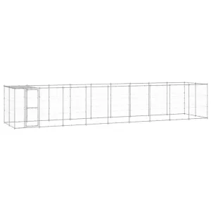 Outdoor Dog Kennel Galvanised Steel with Roof 21.78 m²