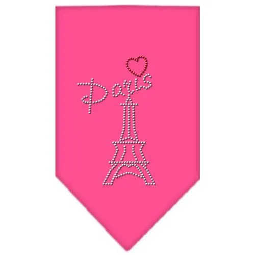 Paris Rhinestone Bandana Bright Pink Large