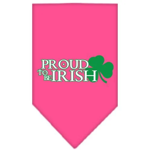 Proud to be Irish Screen Print Bandana Bright Pink Small