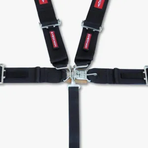 Pyrotect 6-Point Standard Latch & Link Harness w/ Bolt Plates - 3" Harness/2" Lap - Pull Down Adjust - Red