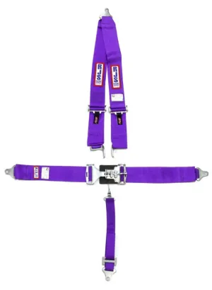 RJS 5-Point Latch & Link Harness - Roll Bar Mount - Purple - 2" Anti-Submarine Belt