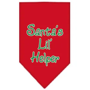 Santa Lil Helper Screen Print Bandana Red Small