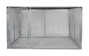 Stephens Pipe & Steel Silver DKS11010 Dog Kennel, 10 ft OAL, 10 ft OAW, 6 ft OAH, Steel, Galvanized :EA: QUANTITY: 1