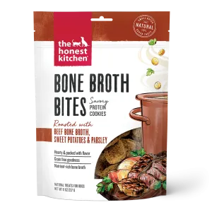 The Honest Kitchen Bone Broth Bites Beef Bone Broth & Sweet Potato Dog Treats, 8oz