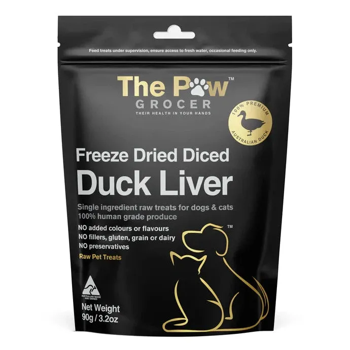 The Paw Grocer Black Label Freeze Dried Duck Liver Dog and Cat Treats 72g