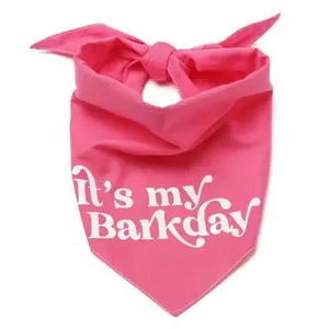 The Paws It's My BarkDay Dog Bandana Pink