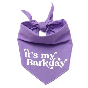 The Paws It's My BarkDay Dog Bandana Purple