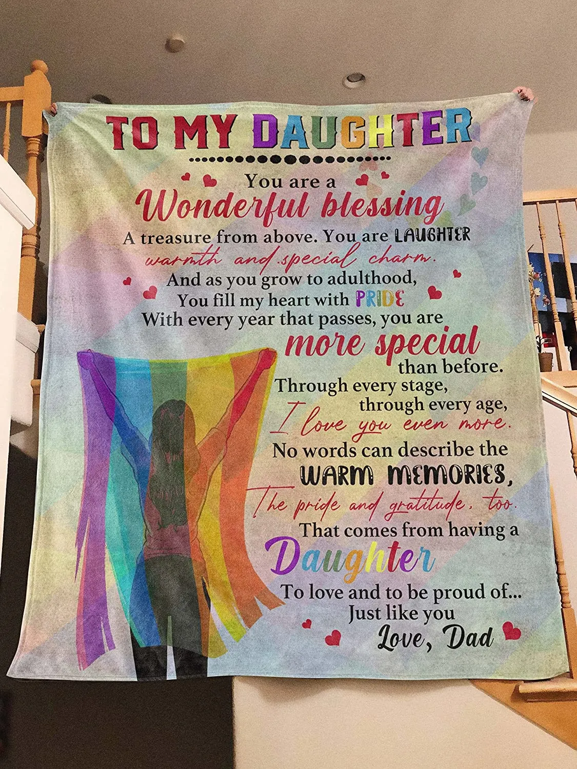 To My Lesbian Daughter Blanket, You Are Wonderful Blessing Pride Blanket For Lesbian From Mom Dad