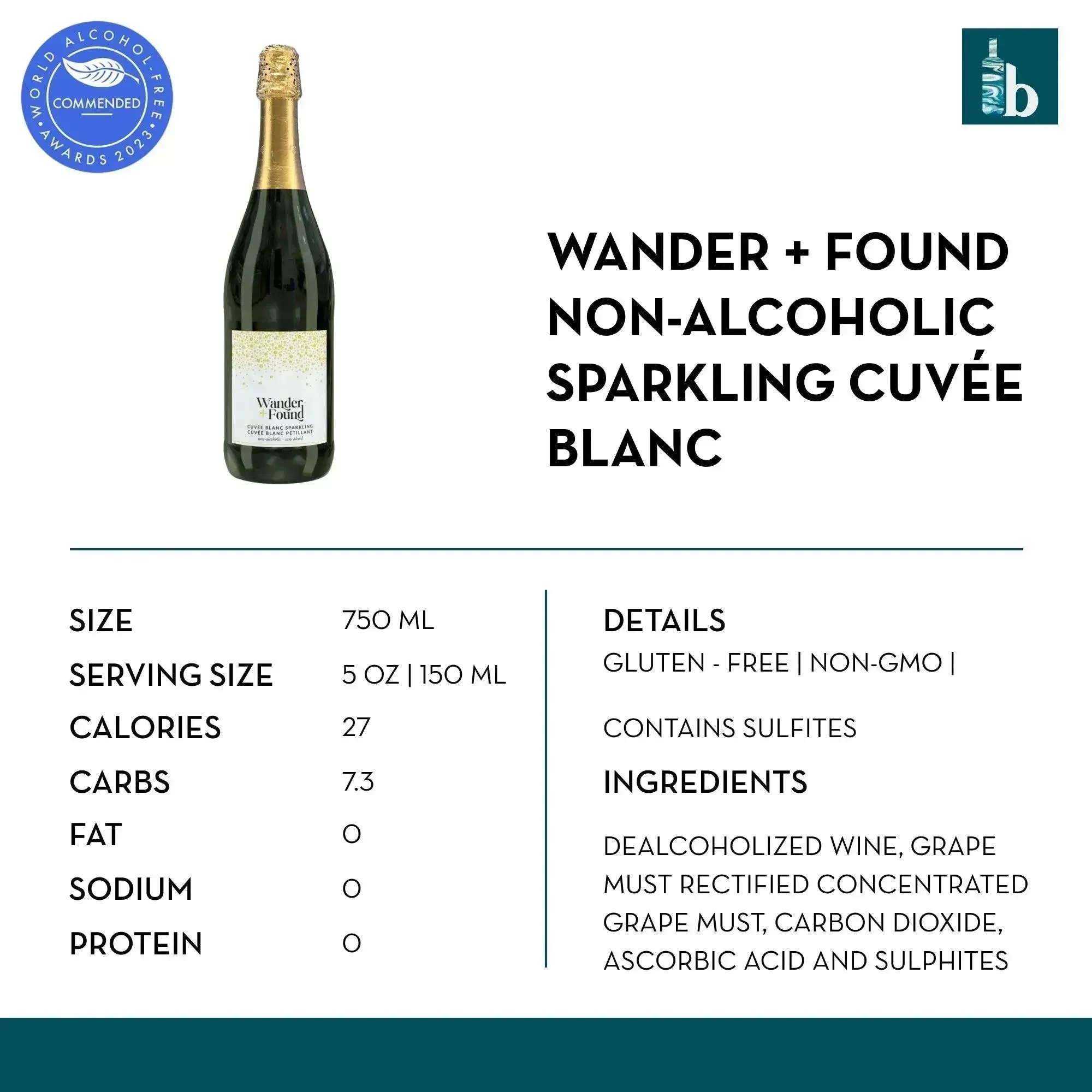 Wander   Found Non-Alcoholic Sparkling Cuvée Blanc